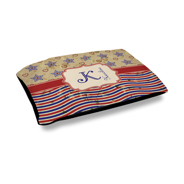 Custom Vintage Stars & Stripes Outdoor Dog Bed - Medium (Personalized)