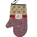 Vintage Stars & Stripes Left Oven Mitt (Personalized)