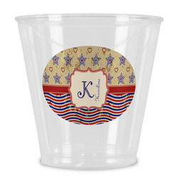 Vintage Stars & Stripes Plastic Shot Glass (Personalized)