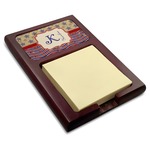 Vintage Stars & Stripes Red Mahogany Sticky Note Holder (Personalized)