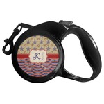 Vintage Stars & Stripes Retractable Dog Leash - Small (Personalized)