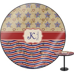 Vintage Stars & Stripes Round Table - 24" (Personalized)