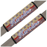 Vintage Stars & Stripes Seat Belt Covers (Set of 2) (Personalized)