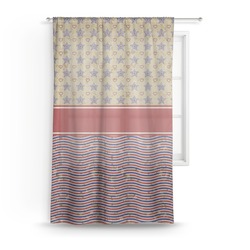 Vintage Stars & Stripes Sheer Curtain - 50"x84"