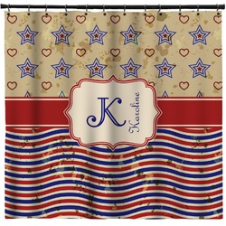 Vintage Stars & Stripes Shower Curtain - 71" x 74" (Personalized)