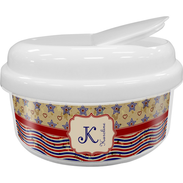 Custom Vintage Stars & Stripes Snack Container (Personalized)