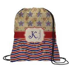 Vintage Stars & Stripes Drawstring Backpack - Medium (Personalized)