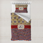 Vintage Stars & Stripes Toddler Bedding w/ Name and Initial