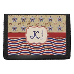 Vintage Stars & Stripes Trifold Wallet (Personalized)