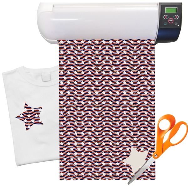 Custom Vintage Stars & Stripes Heat Transfer Vinyl Sheet (12"x18")