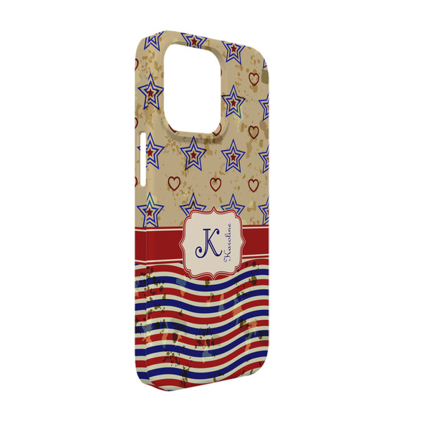 Custom Vintage Stars & Stripes iPhone Case - Plastic - iPhone 13 (Personalized)