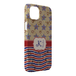 Vintage Stars & Stripes iPhone Case - Plastic - iPhone 14 Plus (Personalized)