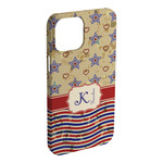 Vintage Stars & Stripes iPhone Case - Plastic - iPhone 15 Plus (Personalized)