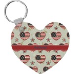 Americana Heart Plastic Keychain w/ Name or Text