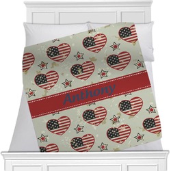 Americana Minky Blanket - Twin / Full - 80"x60" - Single Sided (Personalized)