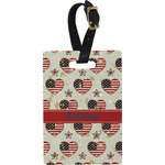 Americana Plastic Luggage Tag - Rectangular w/ Name or Text