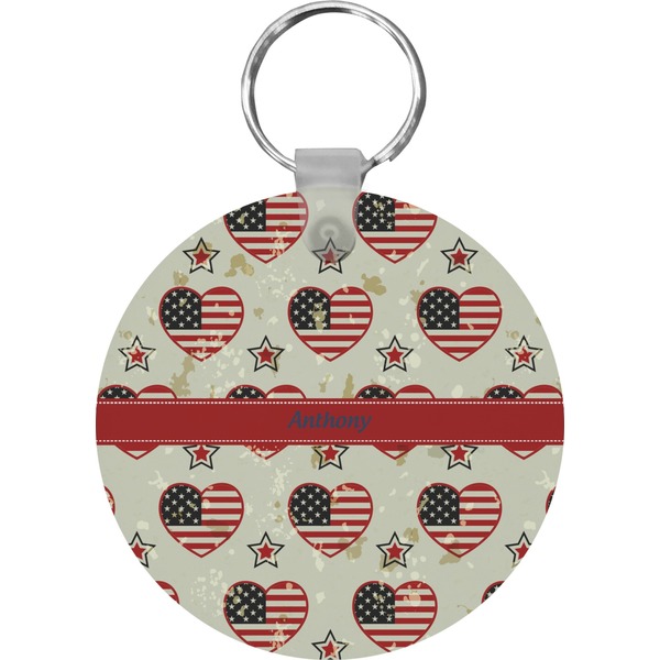 Custom Americana Round Plastic Keychain (Personalized)