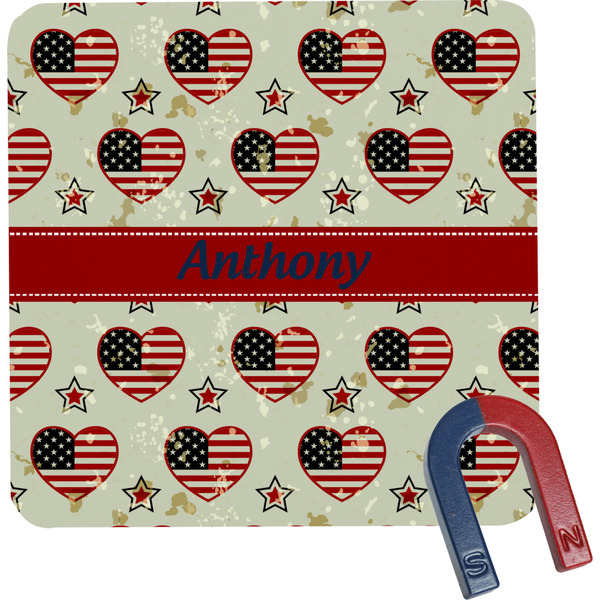 Custom Americana Square Fridge Magnet (Personalized)