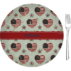 Americana 8" Glass Appetizer / Dessert Plates - Single or Set (Personalized)