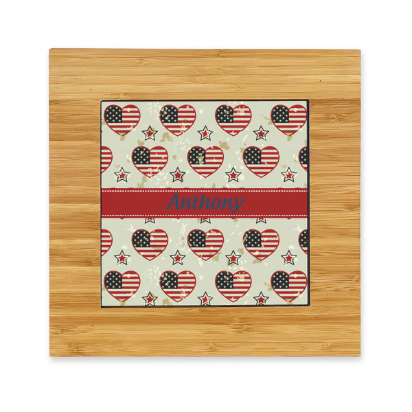 Custom Americana Bamboo Trivet with Ceramic Tile Insert (Personalized)