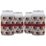 Americana Can Cooler (12 oz) - Set of 4 w/ Name or Text