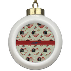 Americana Ceramic Ball Ornament (Personalized)