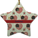 Americana Star Ceramic Ornament w/ Name or Text