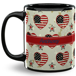 Americana 11 Oz Coffee Mug - Black (Personalized)