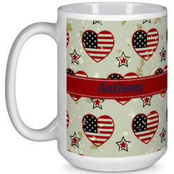 Americana 15 Oz Coffee Mug - White (Personalized)