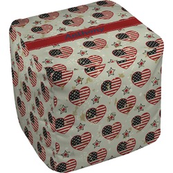 Americana Cube Pouf Ottoman - 18" (Personalized)