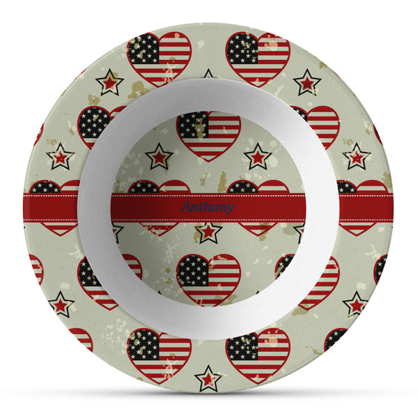 Custom Americana Plastic Bowl - Microwave Safe - Composite Polymer (Personalized)