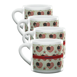 Americana Double Shot Espresso Cups - Set of 4 (Personalized)
