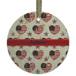 Americana Flat Glass Ornament - Round w/ Name or Text