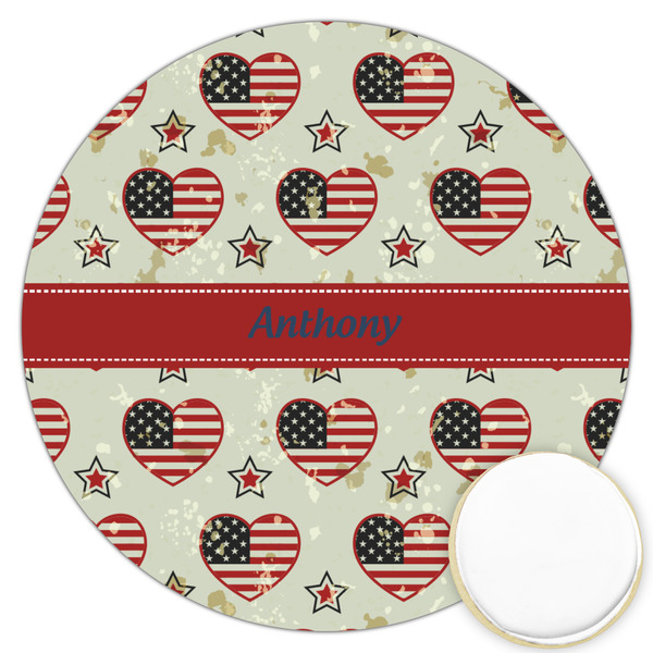 Custom Americana Printed Cookie Topper - 3.25" (Personalized)