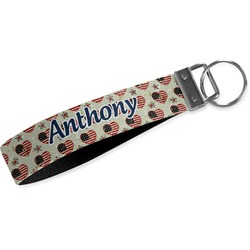 Americana Wristlet Webbing Keychain Fob (Personalized)