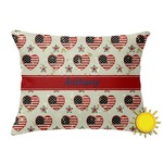 Americana Outdoor Throw Pillow (Rectangular) (Personalized)