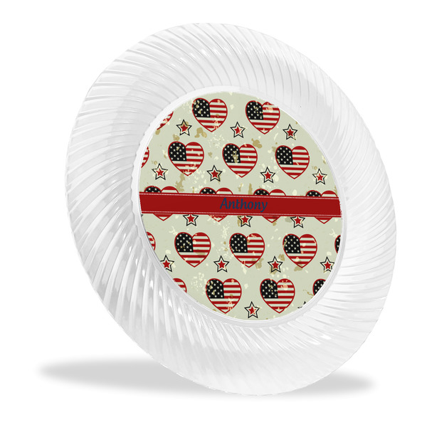 Custom Americana Plastic Party Dinner Plates - 10" (Personalized)