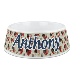 Americana Plastic Dog Bowl - Medium (Personalized)