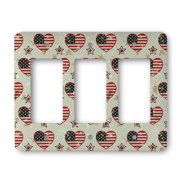 Custom Americana Rocker Style Light Switch Cover - Three Switch