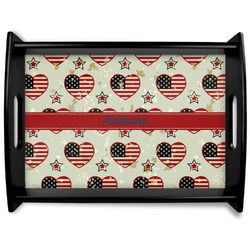 Americana Black Wooden Tray - Large (Personalized)