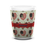 Americana Ceramic Shot Glass - 1.5 oz - White - Single (Personalized)