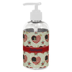 Americana Plastic Soap / Lotion Dispenser (8 oz - Small - White) (Personalized)