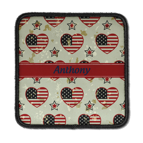 Custom Americana Iron On Square Patch w/ Name or Text