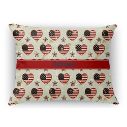 Americana Rectangular Throw Pillow Case (Personalized)