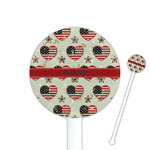 Americana 5.5" Round Plastic Stir Sticks - White - Double Sided (Personalized)