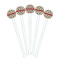 Americana White Plastic 7" Stir Stick - Round - Fan View