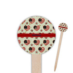 Americana 6" Round Wooden Food Picks - Double Sided (Personalized)