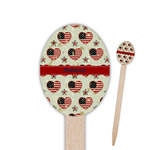 Americana Oval Wooden Food Picks - Double Sided (Personalized)