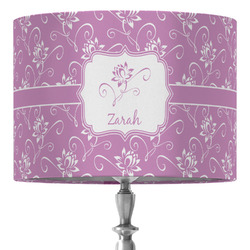 Lotus Flowers 16" Drum Lamp Shade - Fabric (Personalized)