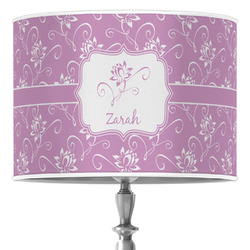 Lotus Flowers 16" Drum Lamp Shade - Poly-film (Personalized)